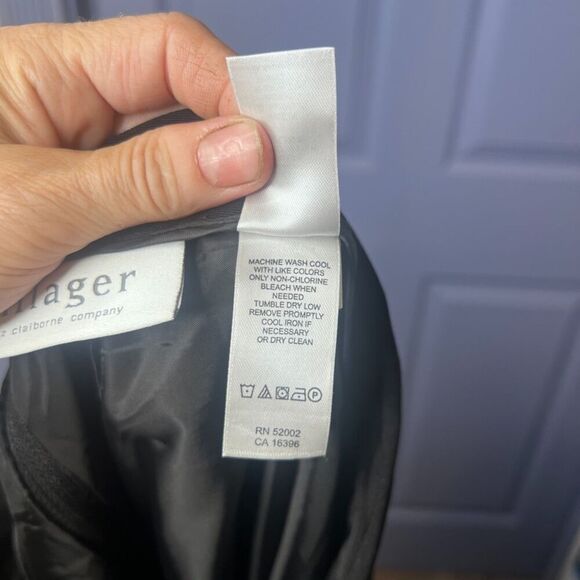 Villager Liz Claiborne Black Maxi Polyester Aline Straight Skirt Size 12 Office - Picture 8 of 9